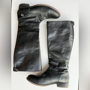 Frye Black Melissa Button Zip Boots